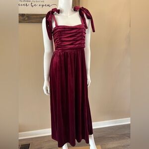 NWT Blu Pepper Burgundy Midi Dress SIZE L